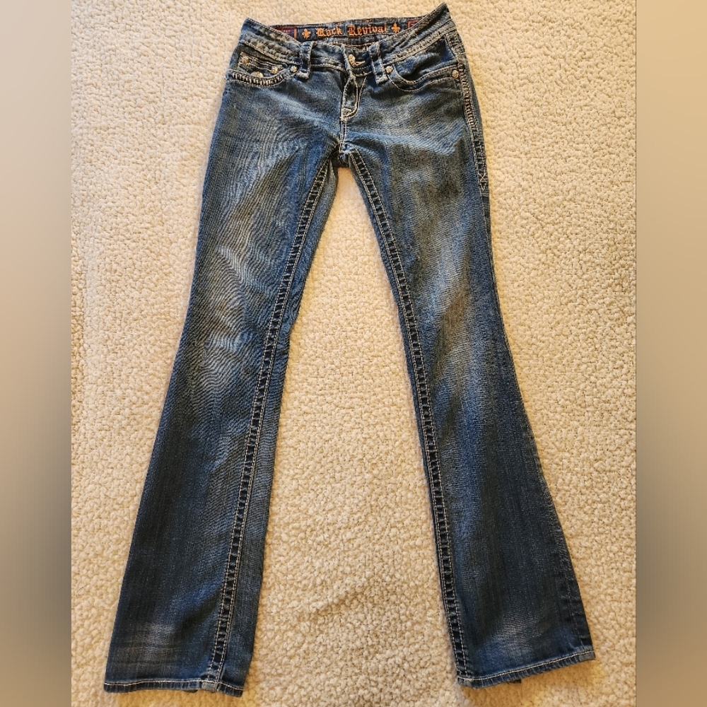 Rock Revival Boot Cut Blue Jeans for Women